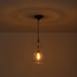 French Farmhouse 1-Light Glass Bell Kitchen Pendant Light