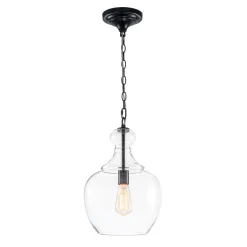 French Farmhouse 1-Light Glass Bell Kitchen Pendant Light