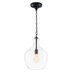 French Farmhouse 1-Light Glass Bell Kitchen Pendant Light