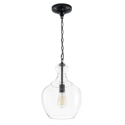 French Farmhouse 1-Light Glass Bell Kitchen Pendant Light