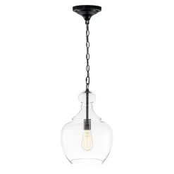 French Farmhouse 1-Light Glass Bell Kitchen Pendant Light