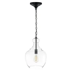 French Farmhouse 1-Light Glass Bell Kitchen Pendant Light