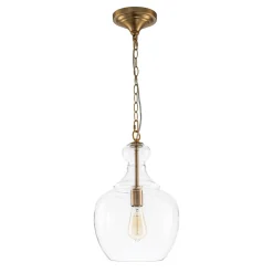 French Farmhouse 1-Light Glass Bell Kitchen Pendant Light