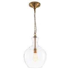 French Farmhouse 1-Light Glass Bell Kitchen Pendant Light