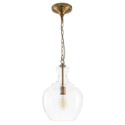 French Farmhouse 1-Light Glass Bell Kitchen Pendant Light