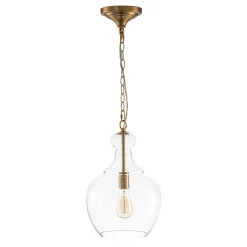 French Farmhouse 1-Light Glass Bell Kitchen Pendant Light