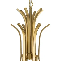 French 6-Light Frosted Glass Shade Scrolling Chandelier