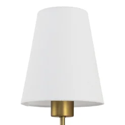 French 1-Light White Linen Conical Vanity Wall Sconce