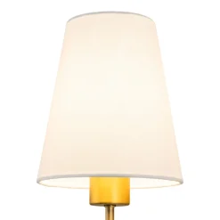 French 1-Light White Linen Conical Vanity Wall Sconce