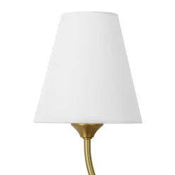 French 2-Light White Linen Conical Vanity Wall Sconce