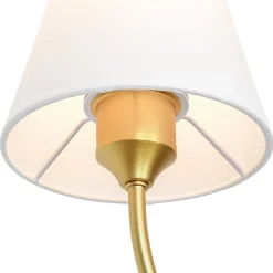 French 2-Light White Linen Conical Vanity Wall Sconce