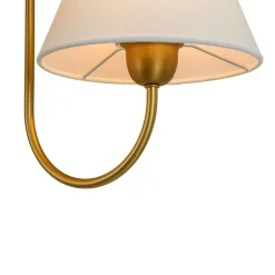 French 2-Light White Linen Conical Vanity Wall Lamp
