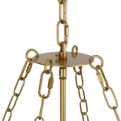 French Luxe Brass Bloom Crystal Floral Basket Chandelier