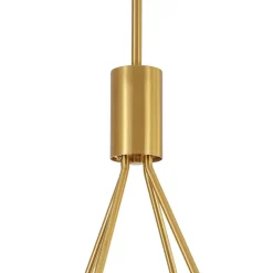 French Luxe Brass 4-Light White Linen Shade Candle Chandelier