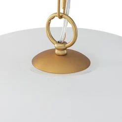 French Luxe 1-Light White Clouded Glass Round Pendant