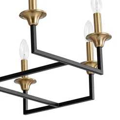 French Modern Iron 8-Light Candle Chandelier
