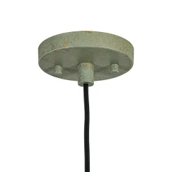 French Shabby Chic Weathered Patina Green Oversized Dome Pendant