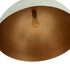 French Shabby Chic Weathered Patina Green Oversized Dome Pendant