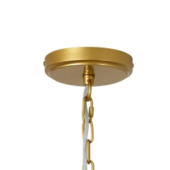French 2-Tier Beige Woven Thread Cone Round Cage Chandelier