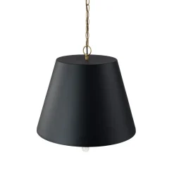 French Vintage Black Gold Iron Drum Cage Chandelier
