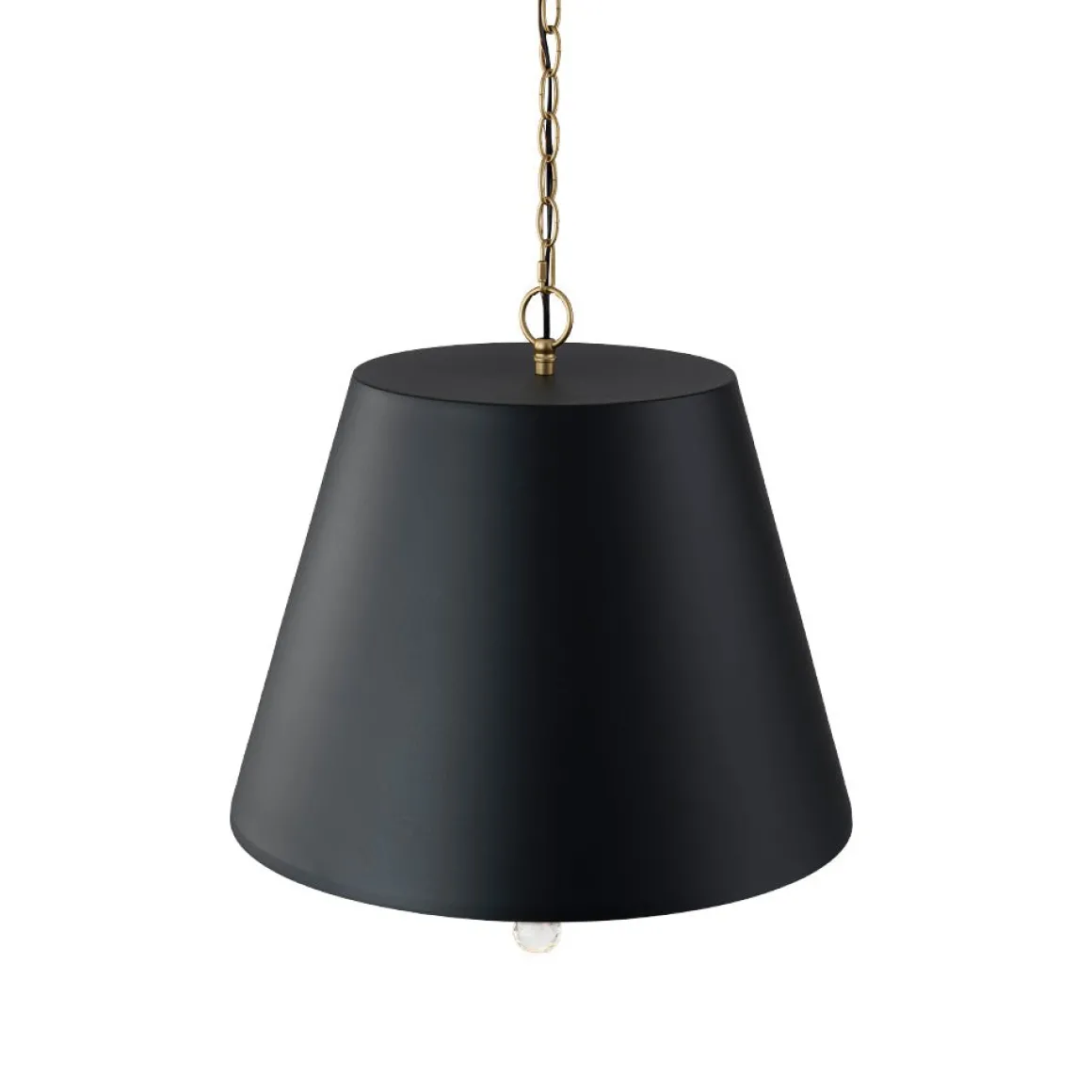 French Vintage Black Gold Iron Drum Cage Chandelier