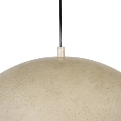 French Vintage Weathered Gilded Oversized Iron Dome Pendant
