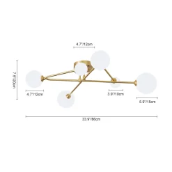 Frosted Bubble Linear Sputnik Semi Flush Mount