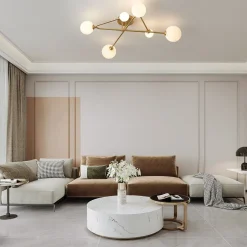 Frosted Bubble Linear Sputnik Semi Flush Mount