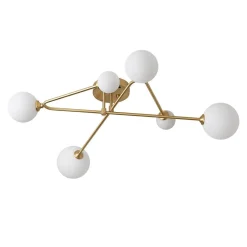 Frosted Bubble Linear Sputnik Semi Flush Mount