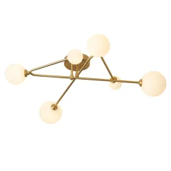 Frosted Bubble Linear Sputnik Semi Flush Mount