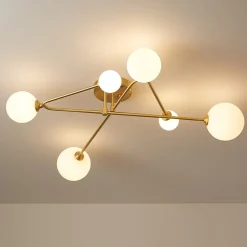 Frosted Bubble Linear Sputnik Semi Flush Mount