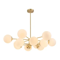 Frosted Glass Bubble 2-Tier Sputnik Semi Flush Chandelier