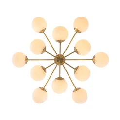 Frosted Glass Bubble 2-Tier Sputnik Semi Flush Chandelier