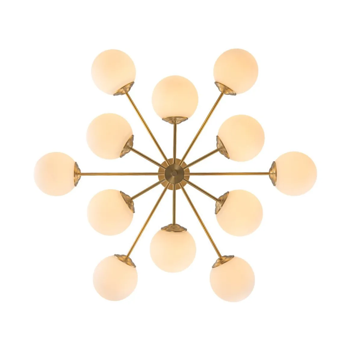 Frosted Glass Bubble 2-Tier Sputnik Semi Flush Chandelier
