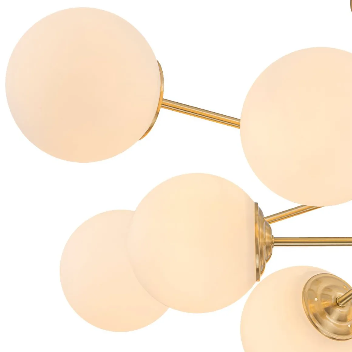 Frosted Glass Bubble 2-Tier Sputnik Semi Flush Chandelier