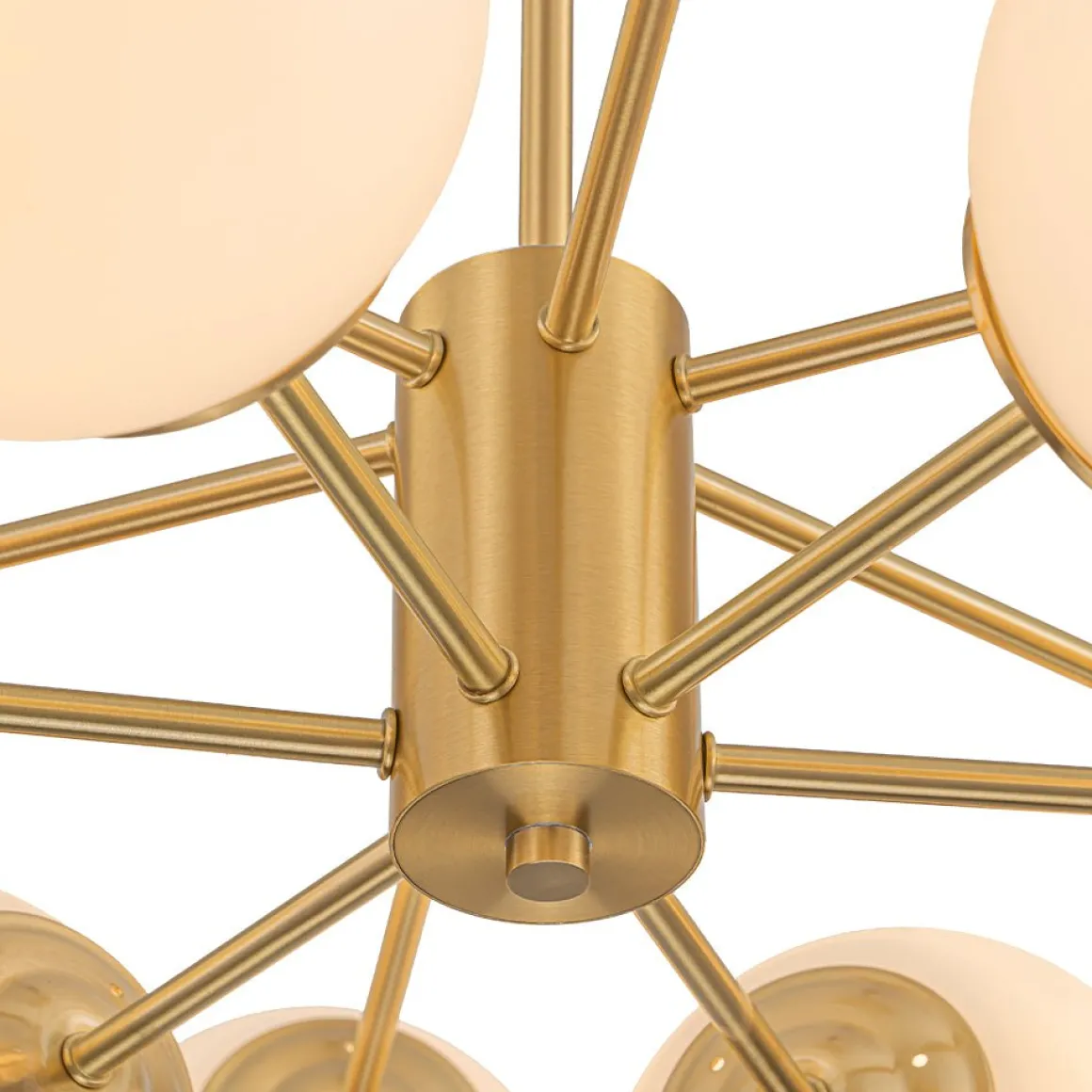 Frosted Glass Bubble 2-Tier Sputnik Semi Flush Chandelier