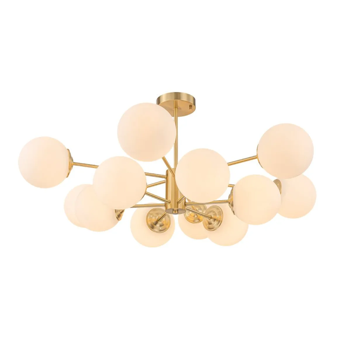 Frosted Glass Bubble 2-Tier Sputnik Semi Flush Chandelier