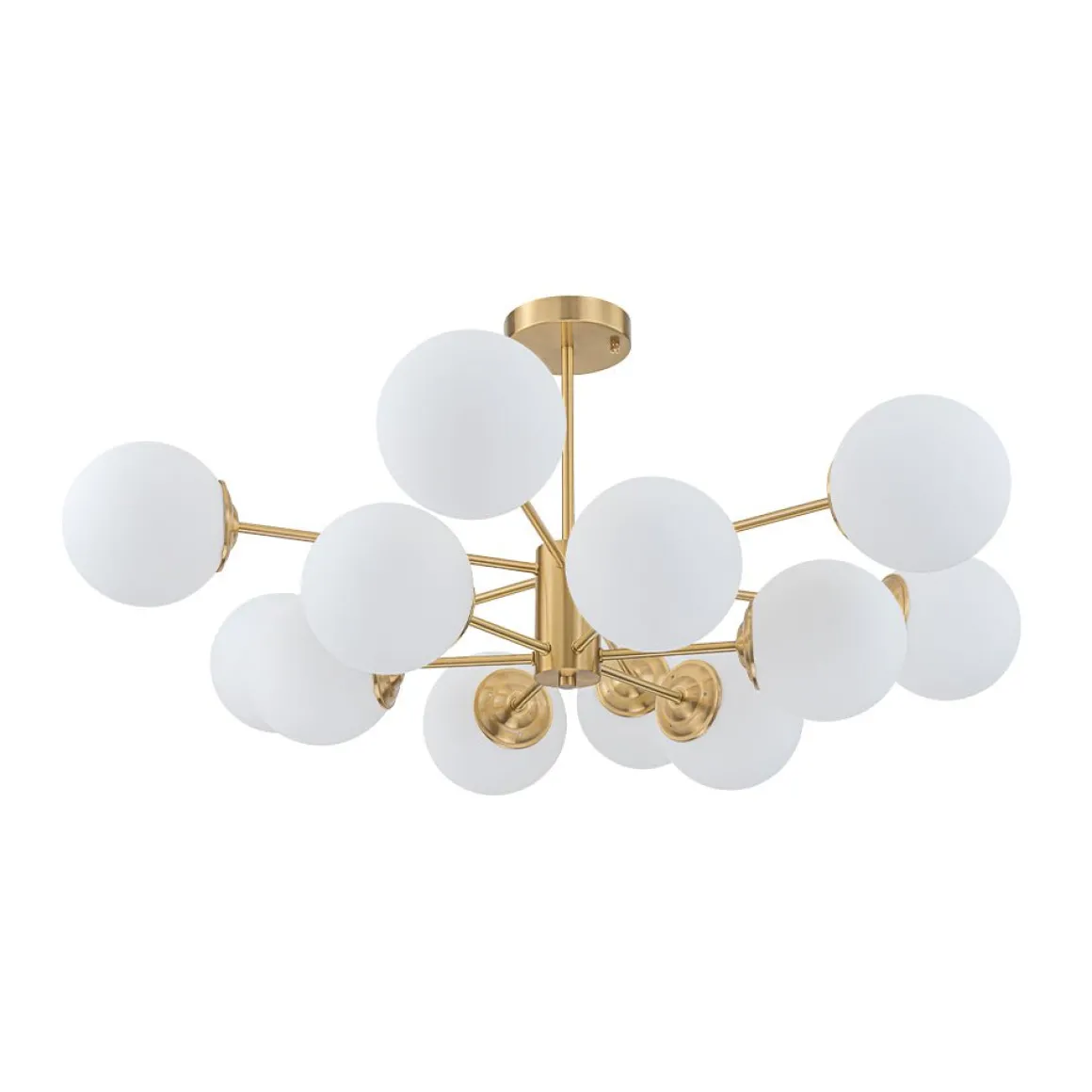 Frosted Glass Bubble 2-Tier Sputnik Semi Flush Chandelier