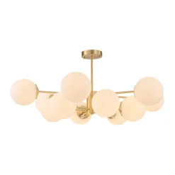 Frosted Glass Bubble 2-Tier Sputnik Semi Flush Chandelier