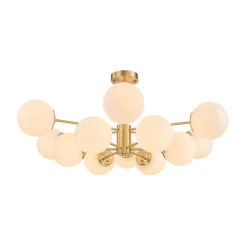 Frosted Glass Bubble 2-Tier Sputnik Semi Flush Chandelier