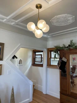 Frosted Ribbed Glass Bubble Chandelier