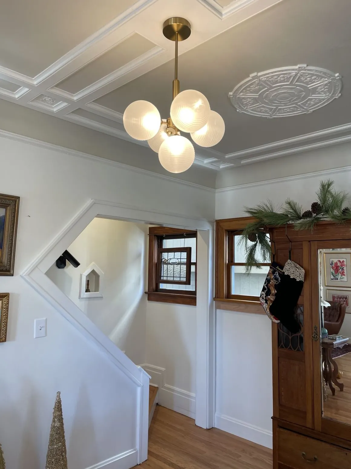 Frosted Ribbed Glass Bubble Chandelier