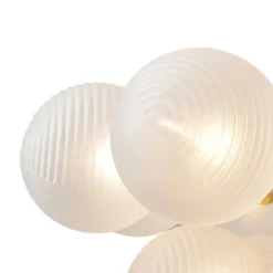 Frosted Ribbed Glass Bubble Chandelier
