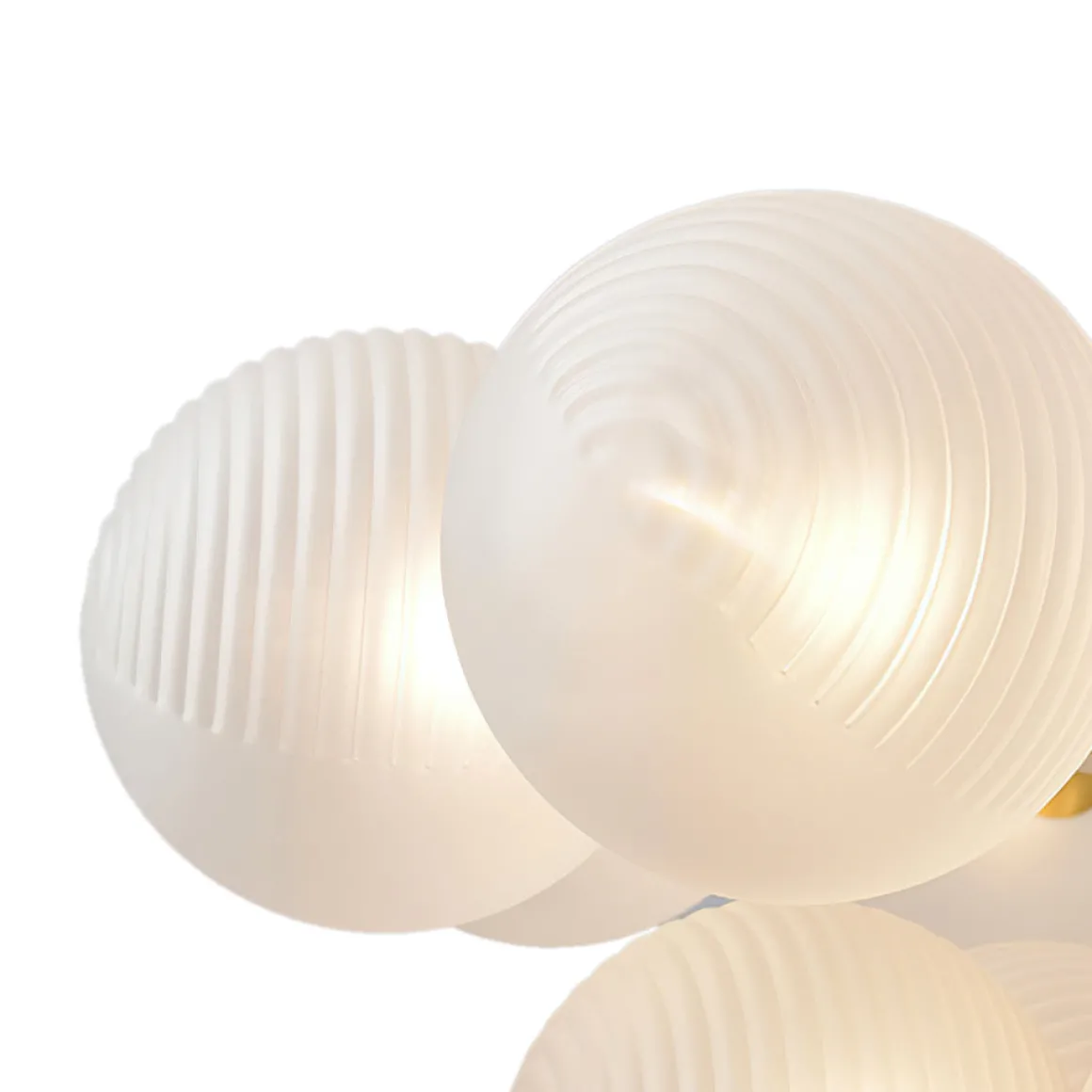 Frosted Ribbed Glass Bubble Chandelier