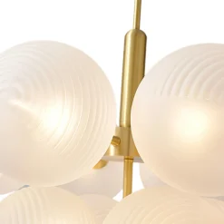 Frosted Ribbed Glass Bubble Chandelier