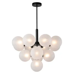 Frosted Ribbed Glass Bubble Chandelier