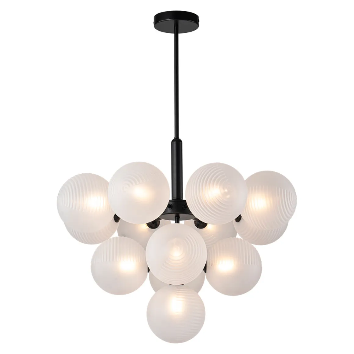 Frosted Ribbed Glass Bubble Chandelier