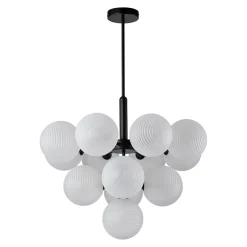 Frosted Ribbed Glass Bubble Chandelier