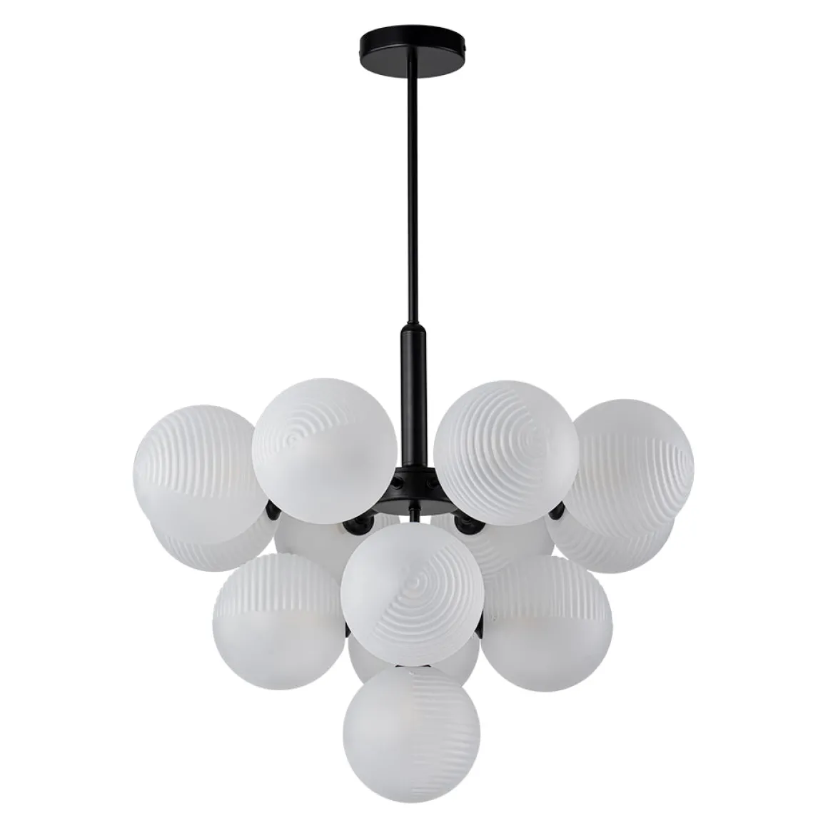 Frosted Ribbed Glass Bubble Chandelier