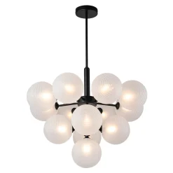Frosted Ribbed Glass Bubble Chandelier